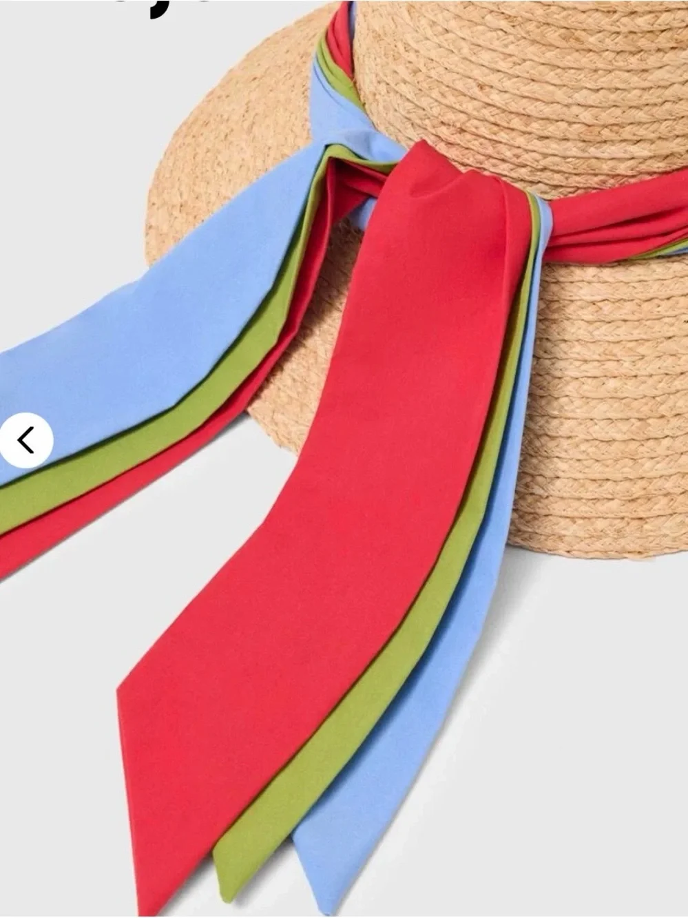 NWT Maje x Blanca Miró Raffia Hat With Printed Ribbon